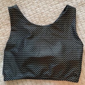 NWT Albion Fit Women’s Bathing Suit Top; Navy Dash